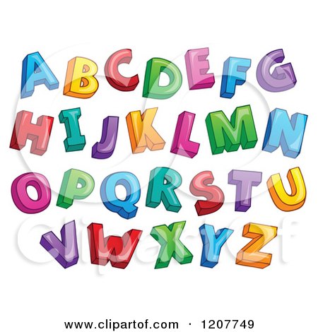 Cartoon of a Colorful Alphabet Letters - Royalty Free Vector Clipart by visekart