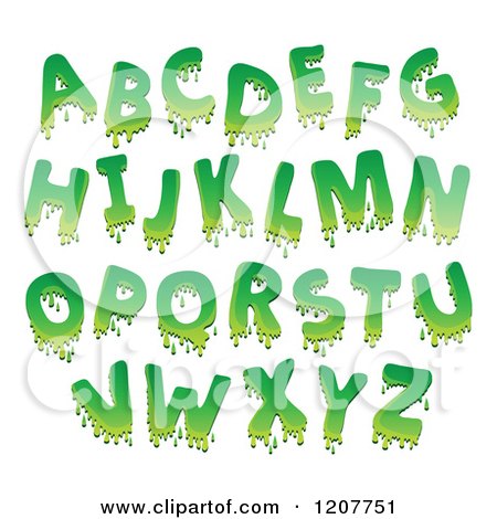 Cartoon of a Green Goo Alphabet Letters - Royalty Free Vector Clipart by visekart