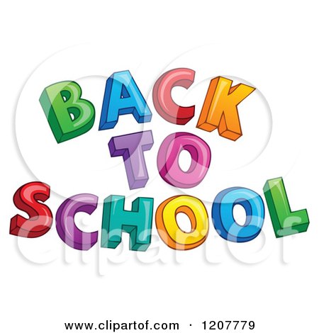 Cartoon of Colorful Back to School Text - Royalty Free Vector Clipart by visekart