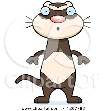 Cartoon of a Surprised Skinny Ferret - Royalty Free Vector Clipart by Cory Thoman