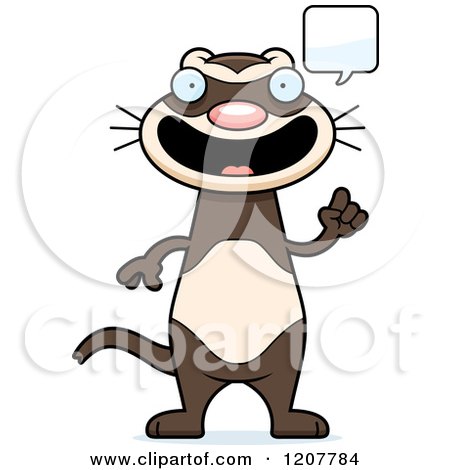 Cartoon of a Talking Skinny Ferret - Royalty Free Vector Clipart by Cory Thoman