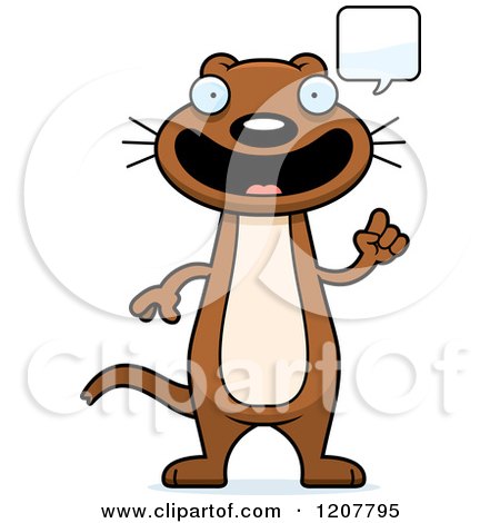 Cartoon of a Talking Skinny Weasel - Royalty Free Vector Clipart by Cory Thoman