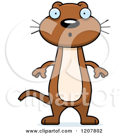 Cartoon of a Surprised Skinny Weasel - Royalty Free Vector Clipart by Cory Thoman