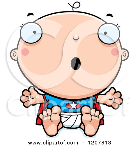 Cartoon of a Surprised Super Infant Baby Boy - Royalty Free Vector Clipart by Cory Thoman