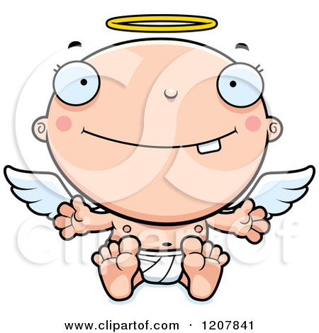 Cartoon of a Baby Infant Angel - Royalty Free Vector Clipart by Cory Thoman