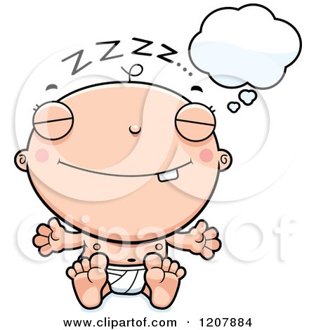 Cartoon of a Dreaming Baby Boy Infant - Royalty Free Vector Clipart by Cory Thoman