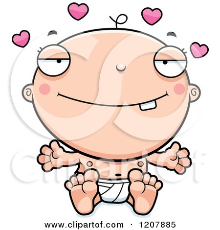 Cartoon of a Loving Baby Boy Infant - Royalty Free Vector Clipart by Cory Thoman