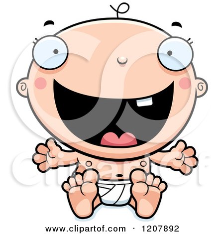 Cartoon of a Happy Baby Boy Infant - Royalty Free Vector Clipart by Cory Thoman