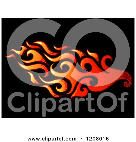 Cartoon of Gradient Flames over Black 4 - Royalty Free Vector Clipart by BNP Design Studio