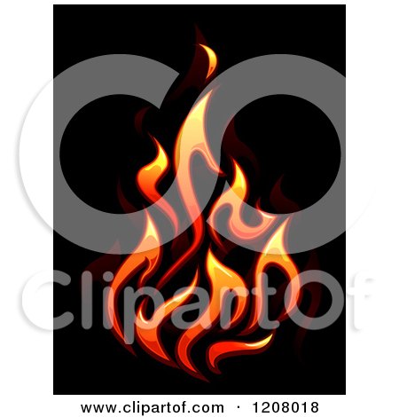Cartoon of Gradient Flames over Black 2 - Royalty Free Vector Clipart by BNP Design Studio