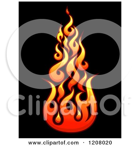 Cartoon of Gradient Flames over Black - Royalty Free Vector Clipart by BNP Design Studio