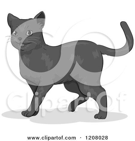 Cartoon of a Cute Russian Blue Cat - Royalty Free Vector Clipart by BNP Design Studio