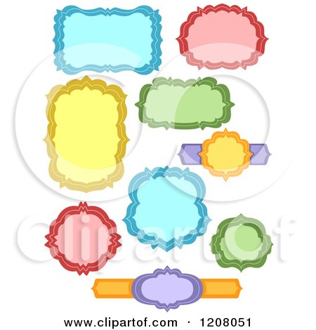 Cartoon of Colorful Label Frames - Royalty Free Vector Clipart by BNP Design Studio