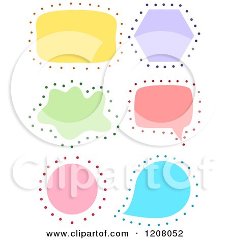Cartoon of Colorful Shape Label Frames with Dots - Royalty Free Vector Clipart by BNP Design Studio