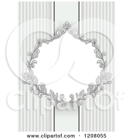 Cartoon of a Vintage Baroque Frame over Stripes - Royalty Free Vector Clipart by BNP Design Studio