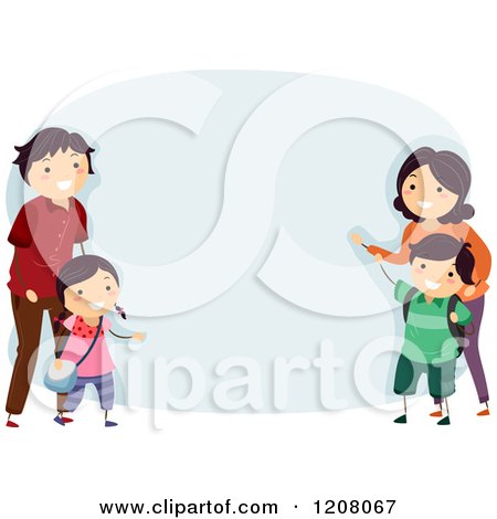 Cartoon of a Happy Family with Text Space - Royalty Free Vector Clipart by BNP Design Studio