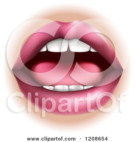 Cartoon Of A Womans Open Mouth - Royalty Free Vector Clipart by AtStockIllustration