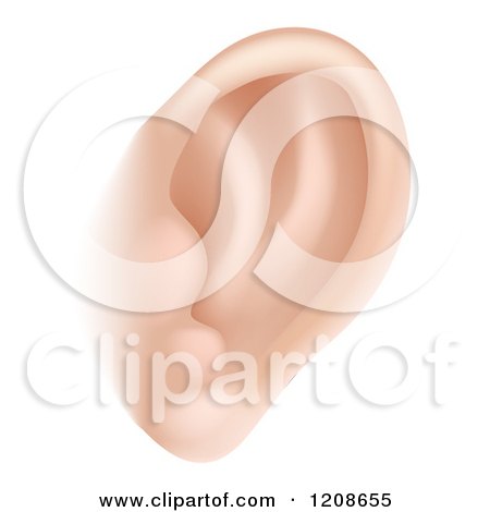 Cartoon Of A Human Ear - Royalty Free Vector Clipart by AtStockIllustration