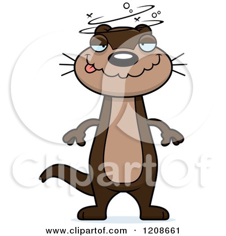 Cartoon of a Happy Skinny Otter - Royalty Free Vector Clipart by Cory Thoman