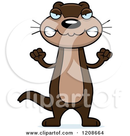 Cartoon of a Mad Skinny Otter - Royalty Free Vector Clipart by Cory Thoman