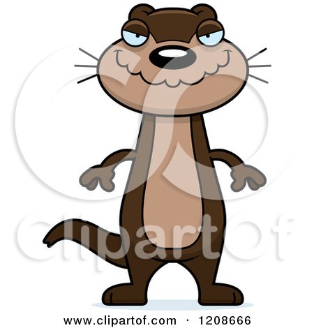 Cartoon of a Sly Skinny Otter - Royalty Free Vector Clipart by Cory Thoman