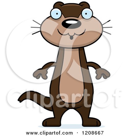 Cartoon of a Surprised Skinny Otter - Royalty Free Vector Clipart by Cory Thoman