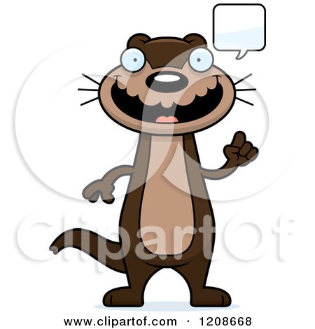 Cartoon of a Talking Skinny Otter - Royalty Free Vector Clipart by Cory Thoman
