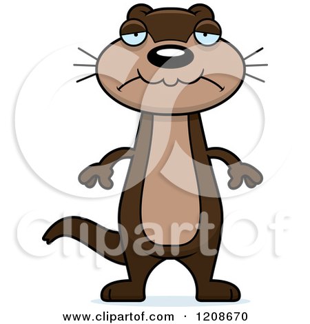Cartoon of a Depressed Skinny Otter - Royalty Free Vector Clipart by Cory Thoman