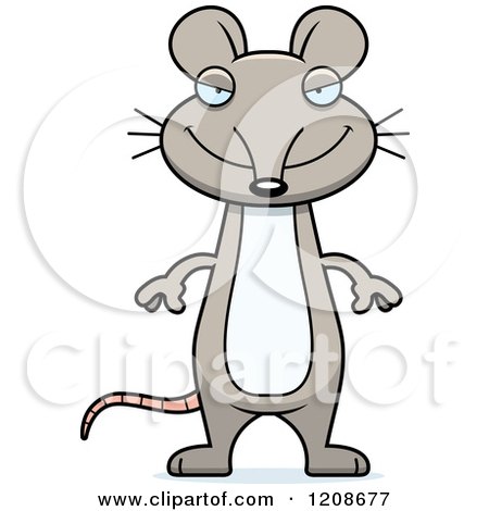 Cartoon of a Sly Skinny Mouse - Royalty Free Vector Clipart by Cory Thoman