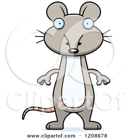 Cartoon of a Surprised Skinny Mouse - Royalty Free Vector Clipart by Cory Thoman