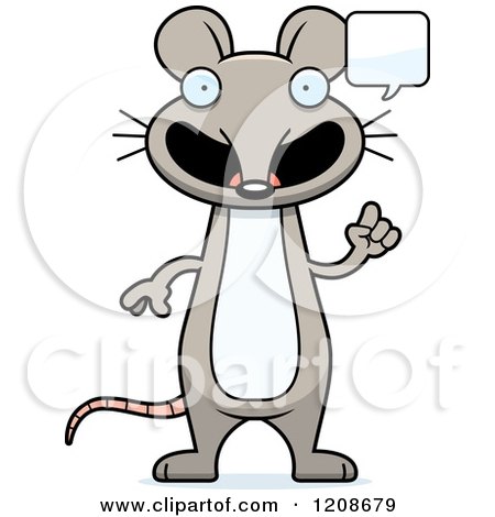 Cartoon of a Talking Skinny Mouse - Royalty Free Vector Clipart by Cory Thoman
