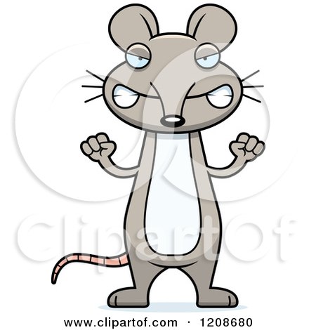 Cartoon of a Mad Skinny Mouse - Royalty Free Vector Clipart by Cory Thoman