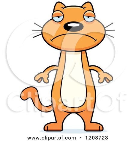 Cartoon of a Depressed Skinny Ginger Cat - Royalty Free Vector Clipart by Cory Thoman