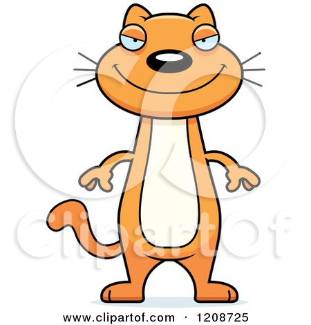 Cartoon of a Happy Skinny Ginger Cat - Royalty Free Vector Clipart by Cory Thoman