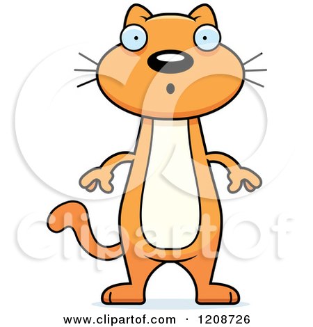 Cartoon of a Surprised Skinny Ginger Cat - Royalty Free Vector Clipart by Cory Thoman