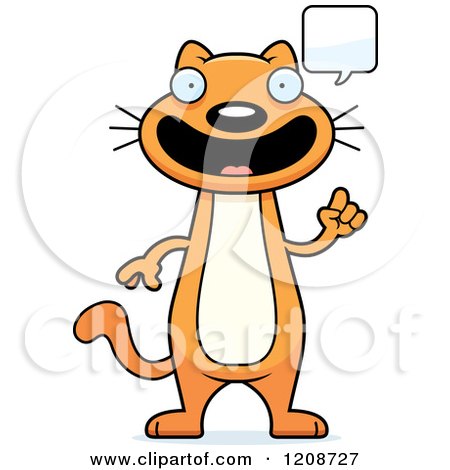 Cartoon of a Talking Skinny Ginger Cat - Royalty Free Vector Clipart by Cory Thoman