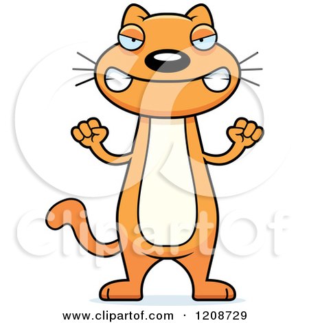 Cartoon of a Mad Skinny Ginger Cat - Royalty Free Vector Clipart by Cory Thoman