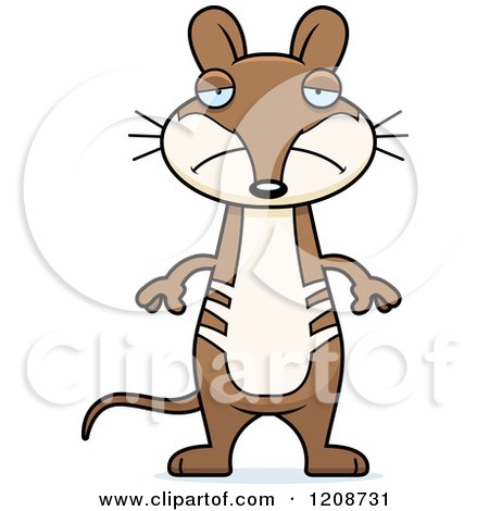 Cartoon of a Depressed Skinny Bandicoot - Royalty Free Vector Clipart by Cory Thoman