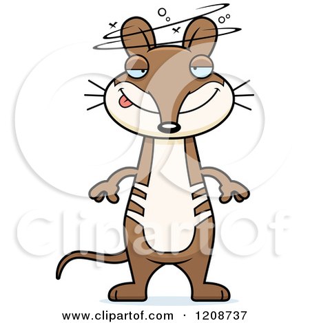 Cartoon of a Drunk Skinny Bandicoot - Royalty Free Vector Clipart by Cory Thoman