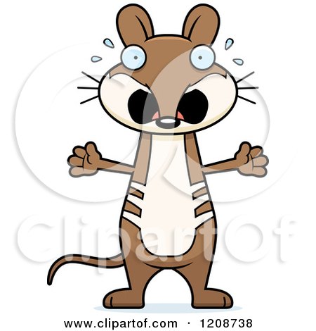 Cartoon of a Scared Skinny Bandicoot - Royalty Free Vector Clipart by Cory Thoman