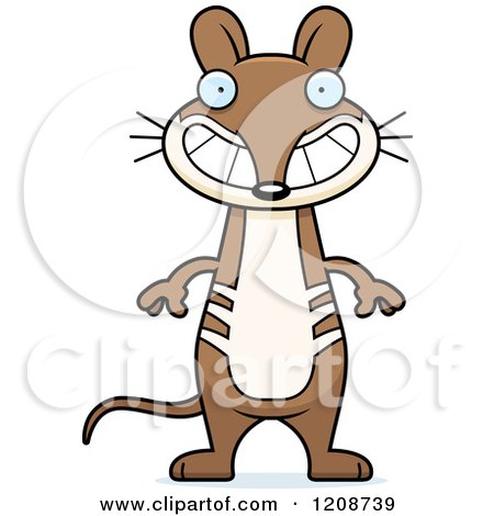 Cartoon of a Grinning Skinny Bandicoot - Royalty Free Vector Clipart by Cory Thoman