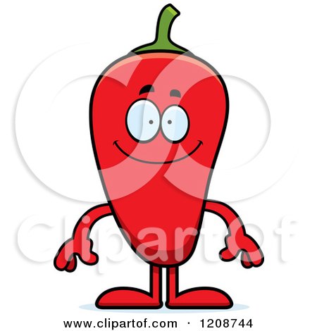 Cartoon of a Happy Red Chili Pepper Mascot - Royalty Free Vector Clipart by Cory Thoman