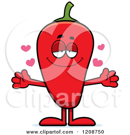 Cartoon of a Loving Red Chili Pepper Mascot - Royalty Free Vector Clipart by Cory Thoman