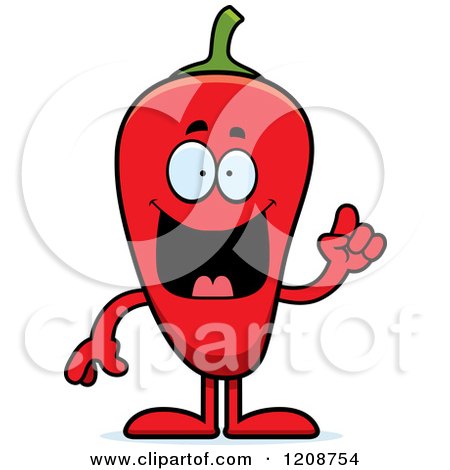Cartoon of a Smart Red Chili Pepper Mascot - Royalty Free Vector Clipart by Cory Thoman