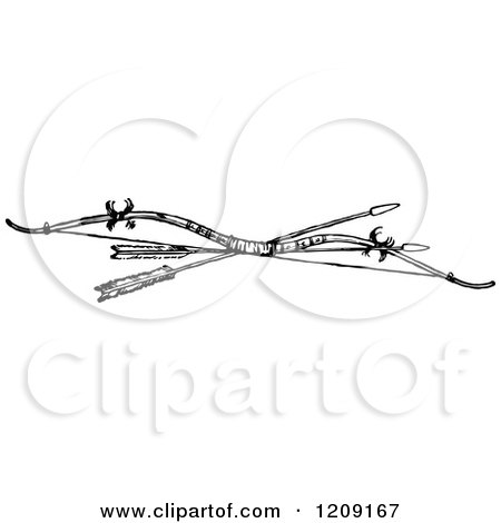 bow arrow clipart black and white