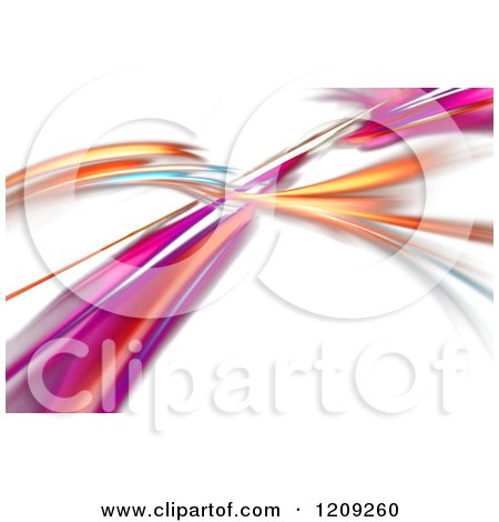 Clipart of Colorful Fractal Swooshes Crossing - Royalty Free Illustration by Arena Creative
