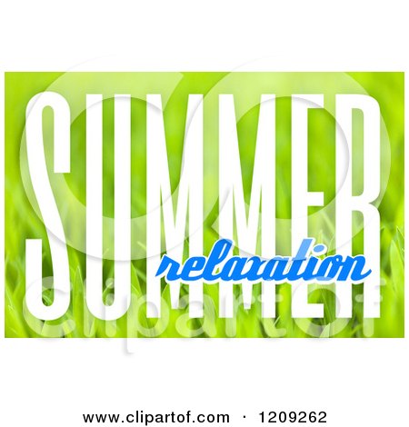 Clipart of Summer Relaxation Text over Grass - Royalty Free Illustration by Arena Creative