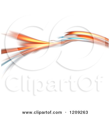 Clipart of a Fiery Fractal Swoosh on White - Royalty Free Illustration by Arena Creative