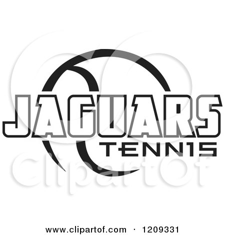 Clipart of a Black and White Ball and JAGUARS TENNIS Team Text - Royalty Free Vector Illustration by Johnny Sajem