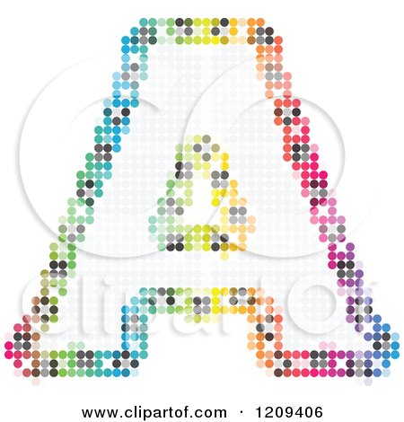 Clipart of a Colorful Pixelated Capital Letter a - Royalty Free Vector Illustration by Andrei Marincas